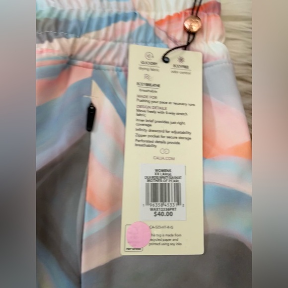 NWT CALIA Women's Mid Rise Infinity Run Short Mother of Pearl Size XXL - Picture 3 of 6